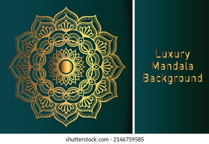 Circle Pattern Creative Luxury Ornamental Mandala, Flower Mandala with gradient color with unique Background Design in gold color vector 1