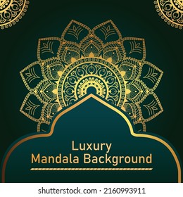 Circle Pattern Creative Luxury Ornamental Mandala, Flower Mandala with gradient color with unique Background Design in gold color vector