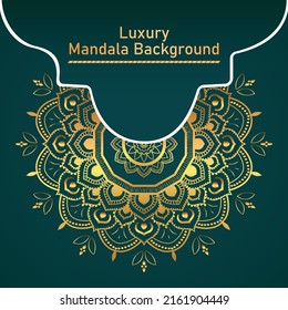 Circle Pattern Creative Luxury Ornamental Mandala, Flower Mandala with gradient color with unique Background Design in gold color vector