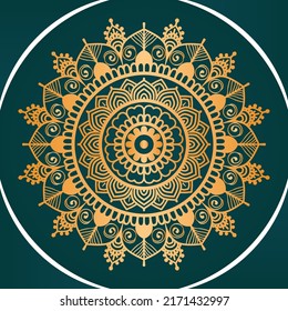 Circle Pattern Creative Luxus Ornamental Mandala, Blume Mandala mit Farbverlauf-Farbe mit einzigartigem Hintergrund Design in goldener Farbe Vektorgrafik
