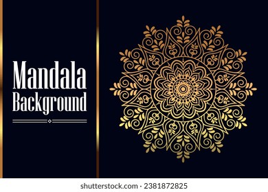 Circle Pattern Creative Luxury Ornamental Mandala, Flower Mandala with gradient color with unique Background Design in gold color vector