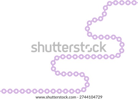 Circle pattern follows a zigzag trail created by alternating curve directions.