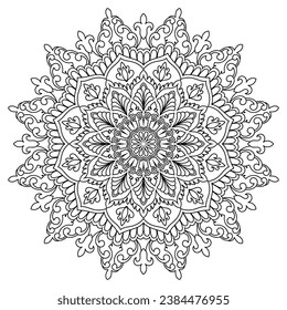 Circle pattern in the form of a mandala Henna mandala tattoo, mehndi style, oriental style decorative pattern. coloring book pages