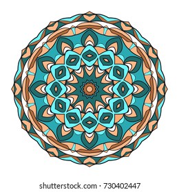 Circle pattern. Hand draw Mandala. Decorative elements. vector illustration. Anti-stress therapy pattern.