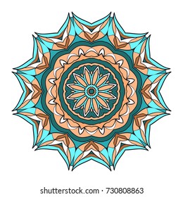 Circle pattern. Hand draw Mandala. Decorative elements. vector illustration. Anti-stress therapy pattern.