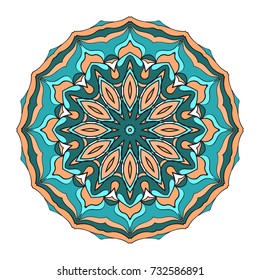 Circle pattern. Hand draw Mandala. Decorative elements. vector illustration. Anti-stress therapy pattern.
