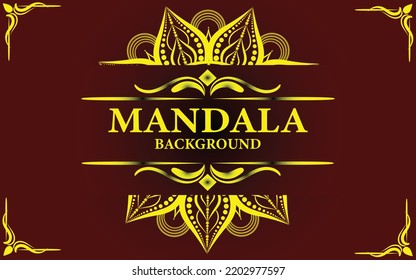 Circle pattern Indian mandala art isolated on a dark background, decoration elements for meditation poster, banner, invitation card, henna, tattoo, luxury background, illustration vector 