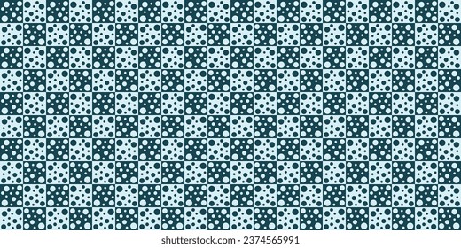 Circle pattern laid on a blue square background. Vector illustration.	