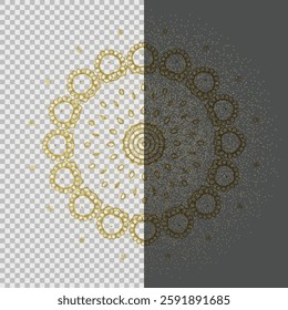circle pattern mandala with golden color 