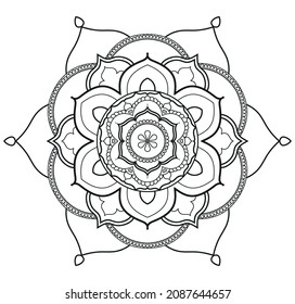 Circle Pattern Mandala, Tatto, Henna, Mehndi, coloring page book. Decorative Ornament