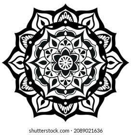 Circle Pattern Mandala, Tattoo, Henna, Mehndi, Coloring Book Page