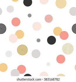 Circle Pattern. Modern Stylish Texture. Repeating Dot, Spiral, Round Abstract Background For Wall Paper. Flat Minimalistic Design.