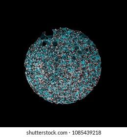 Circle pattern with network line pattern. Concept of planet, global network, IoT technology, satellite communication, internet web. Vector illustration