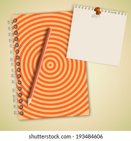 Circle Pattern Notebook and Note paper Vector