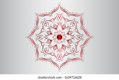 Circle pattern petal flower of mandala with multi color,Vector floral mandala relaxation patterns unique design with white background,Hand drawn pattern,concept meditation and relax