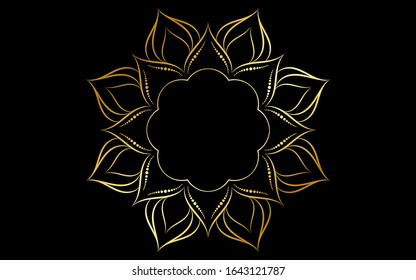 Circle pattern petal flower of mandala with black and white,Vector floral mandala relaxation patterns unique design with white background,Hand drawn pattern,concept meditation and relax 