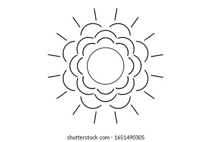 Circle pattern petal flower of mandala with black and white,Vector floral mandala relaxation patterns unique design with white background,Hand drawn pattern,concept meditation and relax 