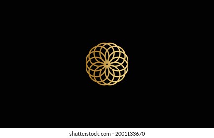 Circle pattern petal flower of mandala with multi color,Vector floral mandala relaxation patterns unique design with black background,Hand drawn pattern,concept meditation and relax