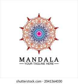Zirkelmuster Blütenblume Mandala Vectorlogo-Logo-Vorlage Design
