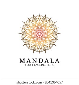 Circle pattern petal Flower Mandala Vector logo template illustration design