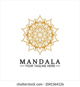 Diseño de la ilustración del logotipo de Mandala Vector de color pétalo patrón de círculo