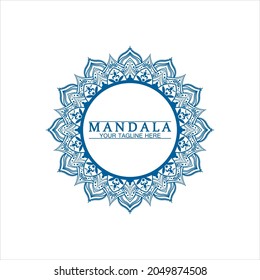 Ilustración de la plantilla del logotipo de Mandala Vector pétalo de patrón circular. Plantilla colorida para retiro espiritual o estudio de yoga,Tarjetas de visita ornamentales,lujo vintage, decoración ornamental