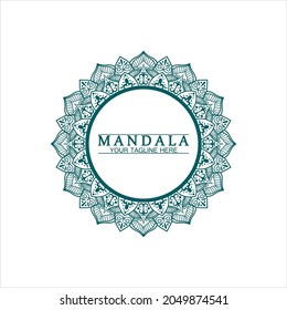 Circle pattern petal Flower Mandala Vector logo template illustration. Colorful template for spiritual retreat or yoga studio,Ornamental business cards,vintage luxury, ornamental decoration