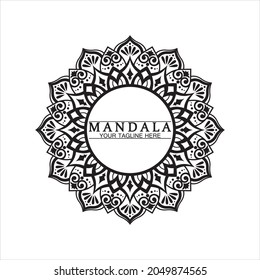 Circle pattern petal Flower Mandala Vector logo template illustration. Colorful template for spiritual retreat or yoga studio,Ornamental business cards,vintage luxury, ornamental decoration