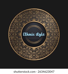 Circle pattern petal flower of mandala with gold colorvector floral mandala