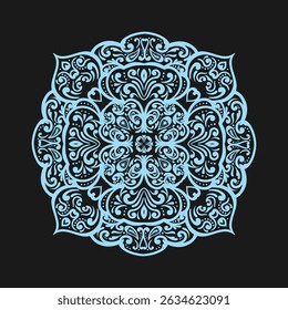 Circle pattern petal flower of mandala with gold colorvector floral mandala