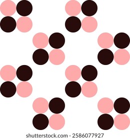 Circle pattern of pink and black dot, repeat, replete pattern, endless pattern design for fabric printing, checkerboard blocks, checkerboard