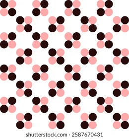 Circle pattern of pink and black dot, repeat, replete pattern, endless pattern design for fabric printing, checkerboard blocks, checkerboard