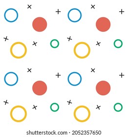 Circle Pattern in red, yellow, blue and green color. Stylish print Vector illustration suitable for various design needs such as banners, websites, flyers and other designs.