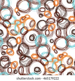 Circle pattern. Repeating dots round abstract background for wall paper. Flat minimalistic design.