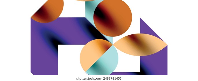 Circle pattern, round elements with lines and arrows composition for wallpaper, banner, background or landing