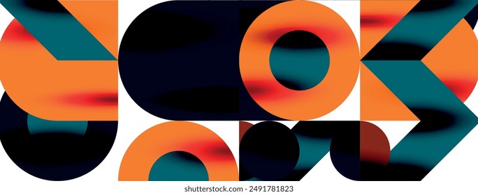 Circle pattern, round elements with lines and arrows composition for wallpaper, banner, background or landing