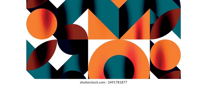 Circle pattern, round elements with lines and arrows composition for wallpaper, banner, background or landing