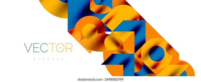 Circle pattern, round elements with lines and arrows composition for wallpaper, banner, background or landing