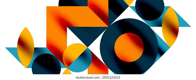 Circle pattern, round elements with lines and arrows composition for wallpaper, banner, background or landing