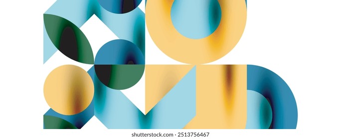 Circle pattern, round elements with lines and arrows composition for wallpaper, banner, background or landing