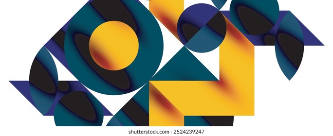 Circle pattern, round elements with lines and arrows composition for wallpaper, banner, background or landing