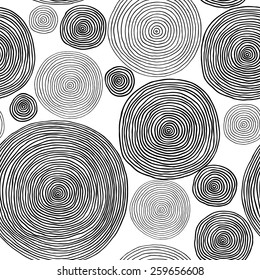 Circle pattern. Seamless hand drawn pattern with circles. Sketch pattern. Dotted background. Hand made circle pattern. Fashion seamless background. Thin line pattern. Art pattern. Vector illustration.
