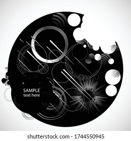 Circle pattern with speed lines.unusual icon Design .Background with Vector stripes .Geometric shape.