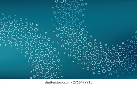 Fondo verde azulado, círculos blancos, líneas onduladas, estética minimalista, fondo de diseño moderno, atractivo visual, Anuncios y presentaciones