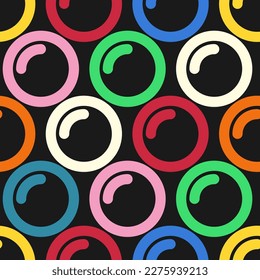 Circle pattern vector 70s color style