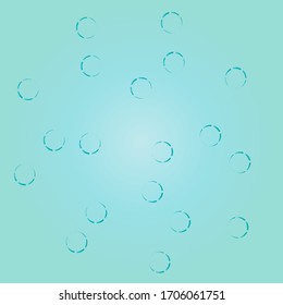 Circle of pattern vector. Design buble random blue on gradient blue background. Design print for illustration, texture, textile, wallpaper, background, brochure. Set 5
