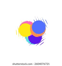 circle pattern vector design in white area