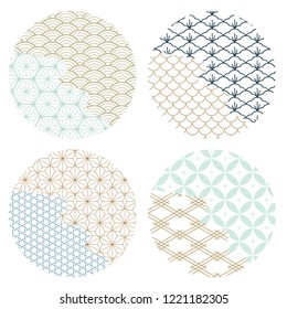 Circle pattern vector for template, Invitation card, tag, label in Japanese style.