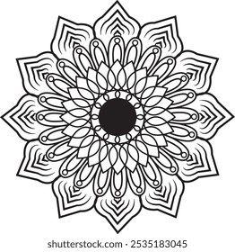 Kreismuster von Mandala für Henna, Mehndi, Tätowierungen, Blumenmandalas, dekorative Ornamente im ethnisch-orientalischen Stil dekorieren.