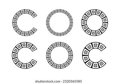 Circle Patterns on Letters C and O for Monogram Logo. Set of Elements for Design. Vector Art.